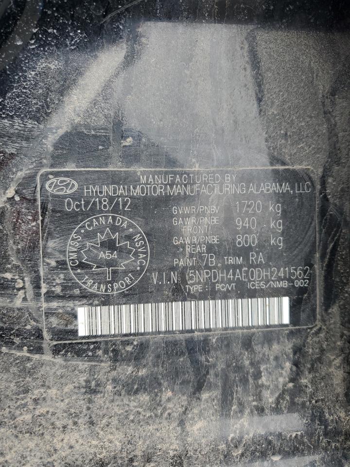 2013 Hyundai Elantra Gls VIN: 5NPDH4AE0DH241562 Lot: 53057855