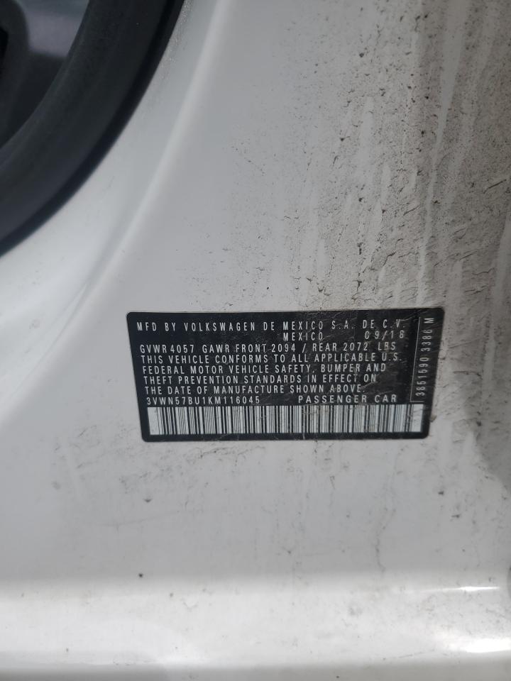 2019 Volkswagen Jetta S VIN: 3VWN57BU1KM116045 Lot: 58208045