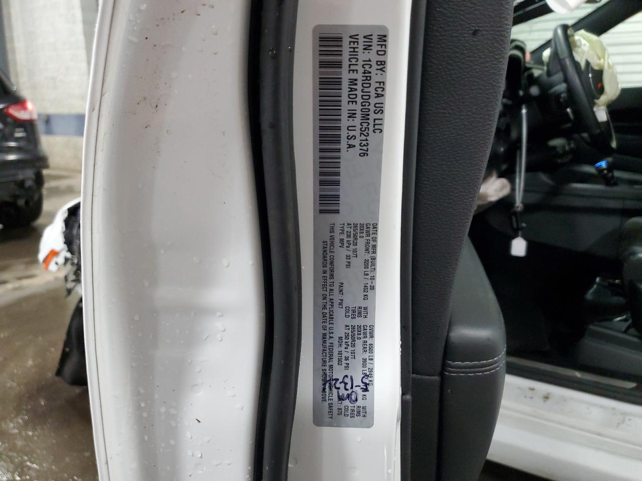 2021 Dodge Durango Gt VIN: 1C4RDJDG0MC521376 Lot: 57703085