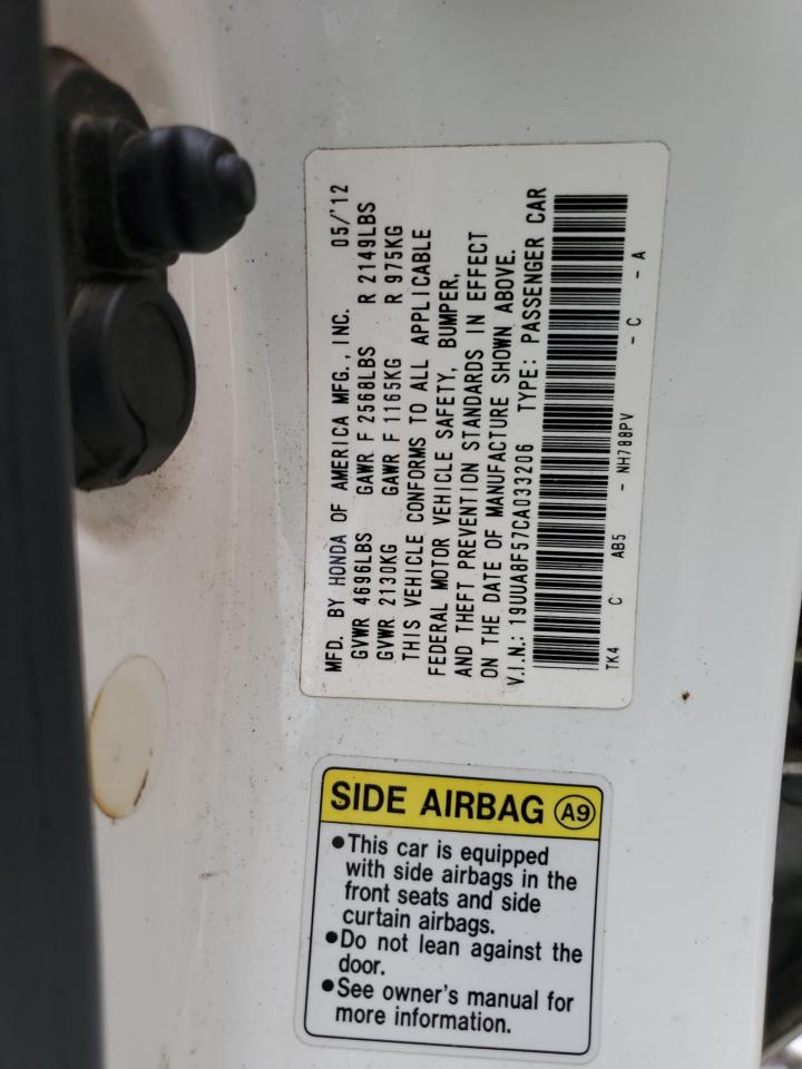 2012 Acura Tl VIN: 19UUA8F57CA033206 Lot: 56526075