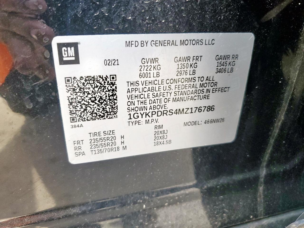 2021 Cadillac Xt6 Premium Luxury VIN: 1GYKPDRS4MZ176786 Lot: 55495575