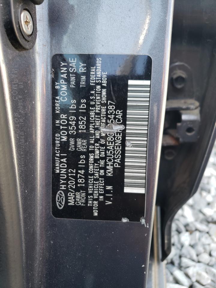 2012 Hyundai Accent Gls VIN: KMHCU5AE8CU054387 Lot: 57035905