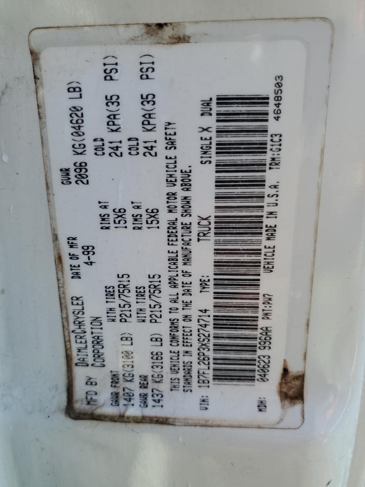 1999 Dodge Dakota VIN: 1B7FL26P3XS274714 Lot: 56547535