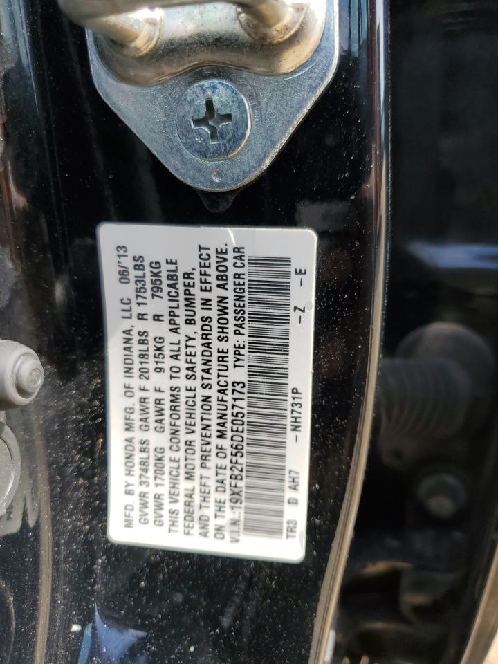 2013 Honda Civic Lx VIN: 19XFB2F56DE057173 Lot: 57118665