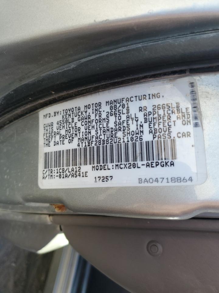 2002 Toyota Avalon Xl VIN: 4T1BF28B82U211026 Lot: 56547645