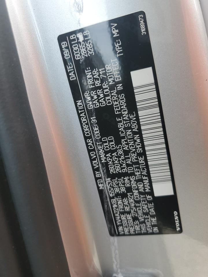 2020 Volvo Xc90 T6 Momentum VIN: YV4A221K6L1557534 Lot: 56225585