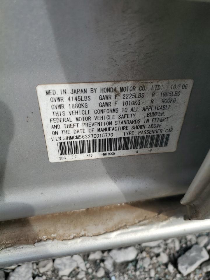 2007 Honda Accord Se VIN: JHMCM56327C015770 Lot: 56751685