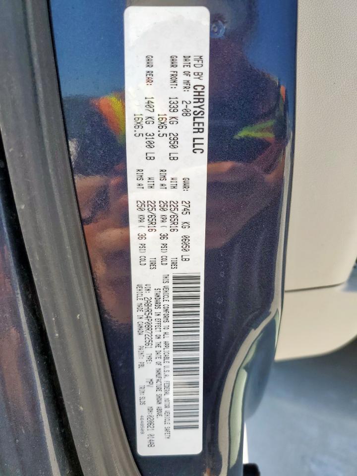 2008 Chrysler Town & Country Touring VIN: 2A8HR54P08R722561 Lot: 58206465