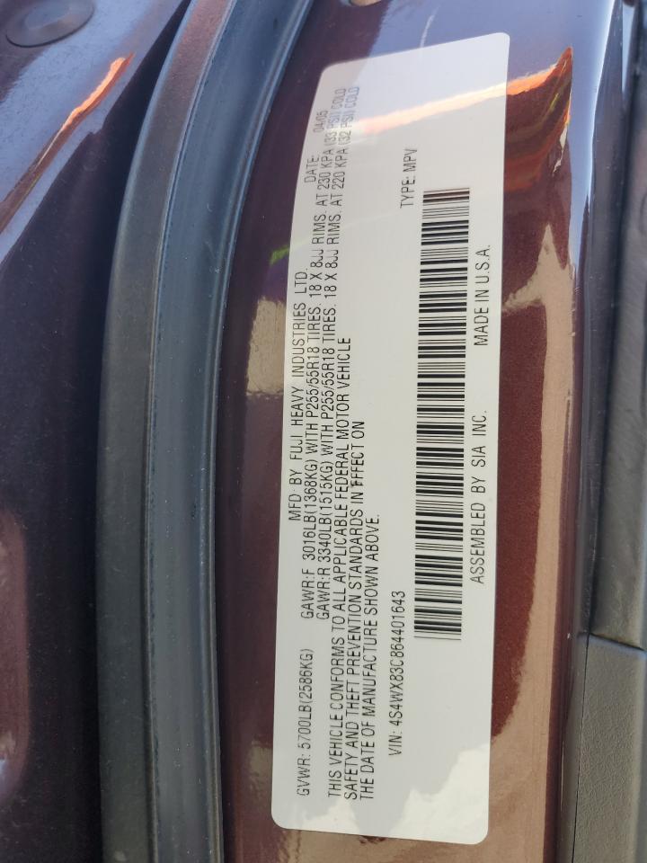 2006 Subaru B9 Tribeca 3.0 H6 VIN: 4S4WX83C864401643 Lot: 55684965