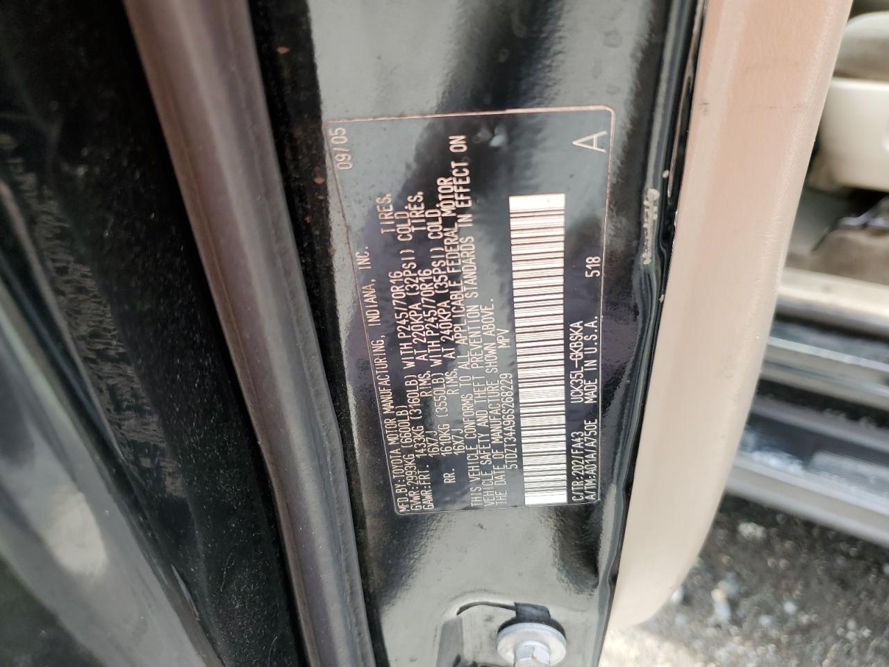 2006 Toyota Sequoia Sr5 VIN: 5TDZT34A96S268229 Lot: 56747565