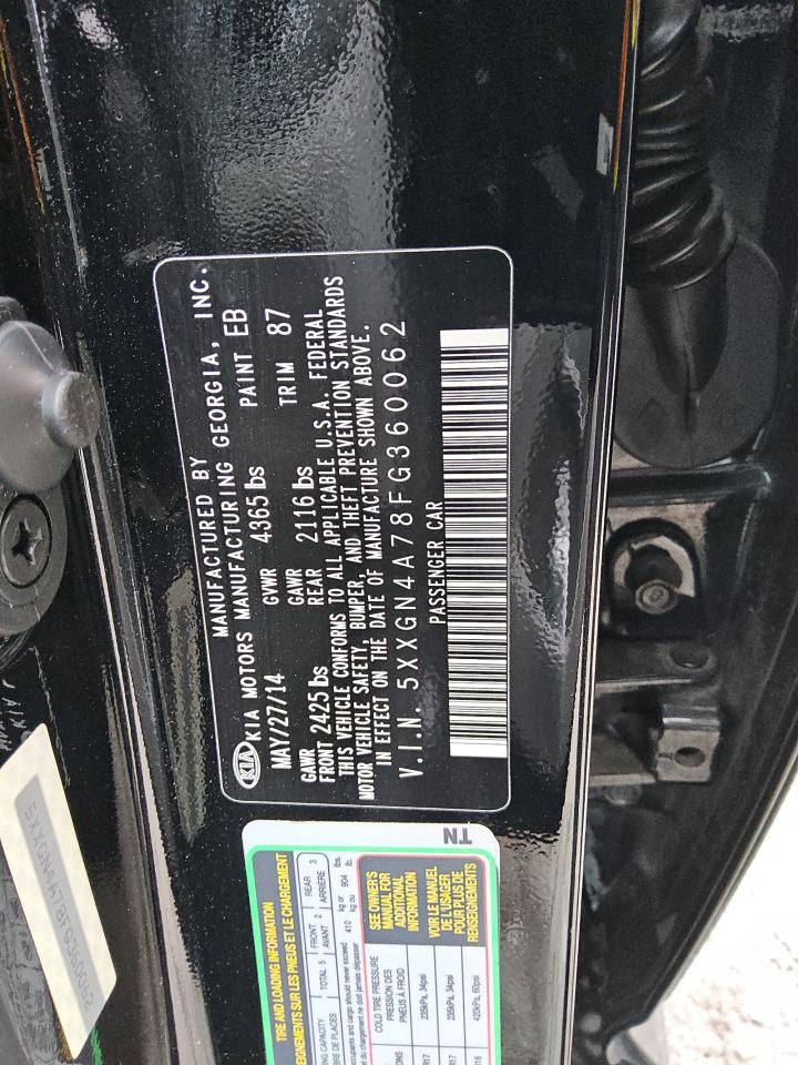 2015 Kia Optima Ex VIN: 5XXGN4A78FG360062 Lot: 58578895