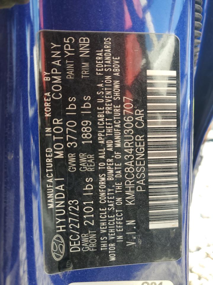 2024 Hyundai Venue Sel VIN: KMHRC8A34RU306707 Lot: 56917875