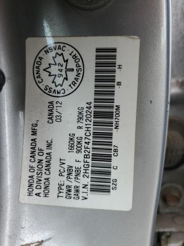 2012 HONDA CIVIC LX  
