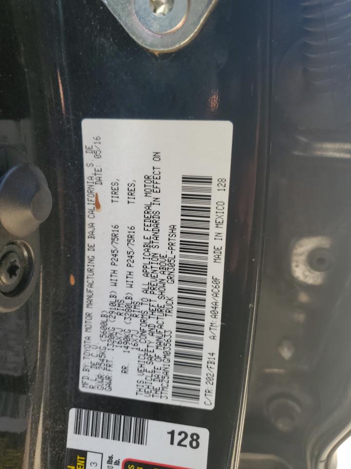 2016 Toyota Tacoma Double Cab VIN: 3TMCZ5AN1GM035633 Lot: 56779655