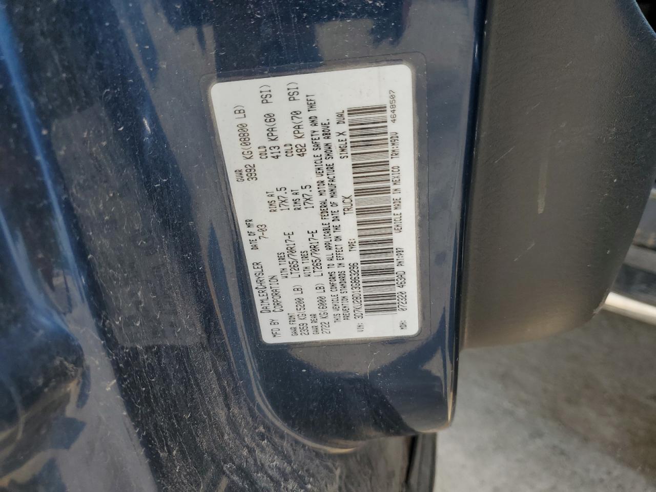 2003 Dodge Ram 2500 St VIN: 3D7KU28D13G863296 Lot: 57258205