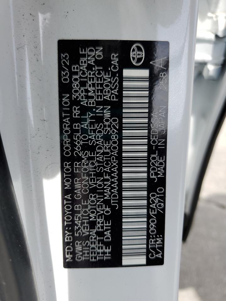 2023 Toyota Mirai Xle VIN: JTDAAAAAXPA008920 Lot: 56362905