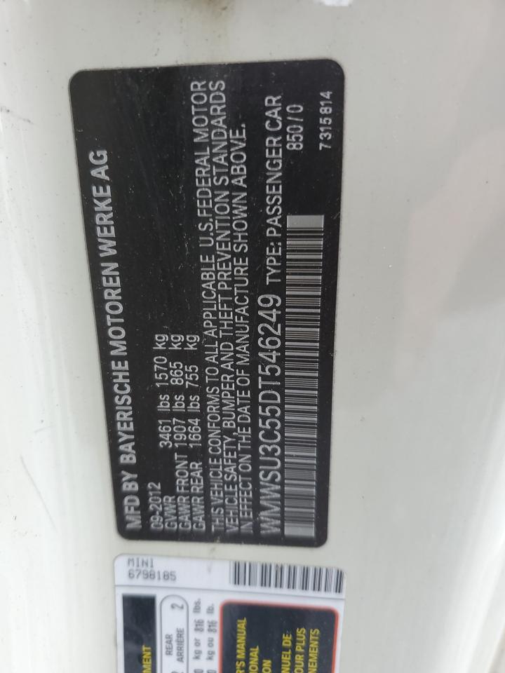 2013 Mini Cooper VIN: WMWSU3C55DT546249 Lot: 56799675