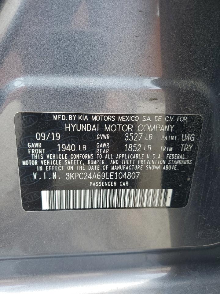 2020 Hyundai Accent Se VIN: 3KPC24A69LE104807 Lot: 55867175
