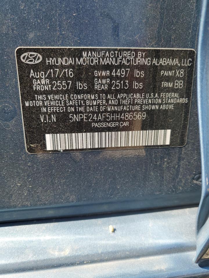 2017 Hyundai Sonata Se VIN: 5NPE24AF5HH486569 Lot: 56920705