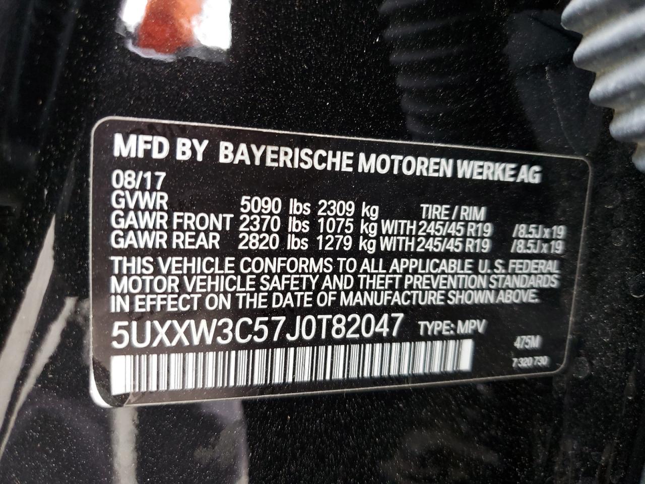 2018 BMW X4 xDrive28I VIN: 5UXXW3C57J0T82047 Lot: 55988675