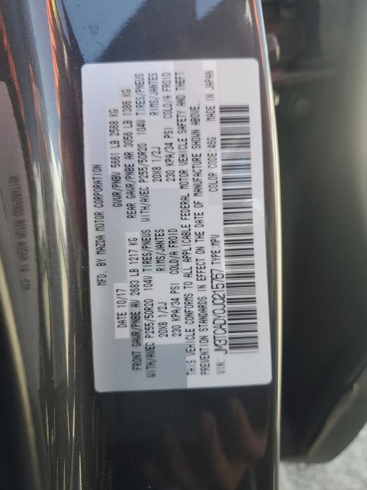 2018 Mazda Cx-9 Grand Touring VIN: JM3TCADY0J0215767 Lot: 57099165
