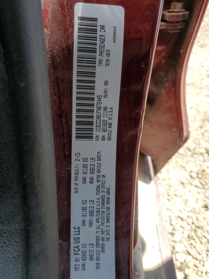 2015 Chrysler 200 Limited VIN: 1C3CCCAB1FN672445 Lot: 56657675