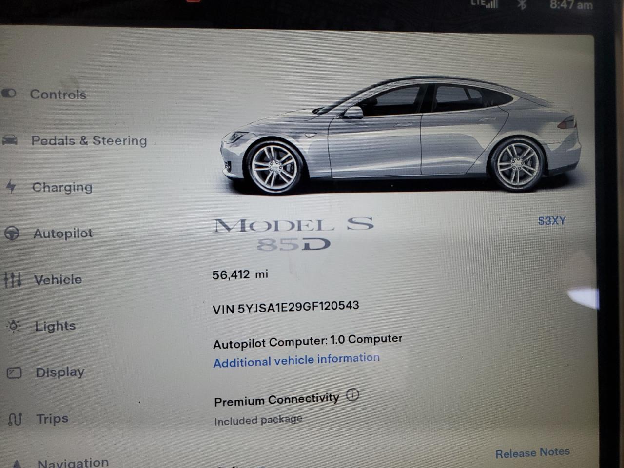 2016 Tesla Model S VIN: 5YJSA1E29GF120543 Lot: 56574425
