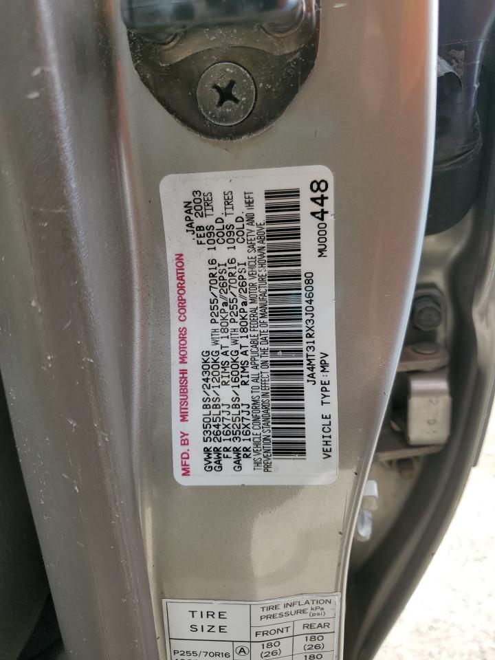 2003 Mitsubishi Montero Sport Xls VIN: JA4MT31RX3J046080 Lot: 56957715