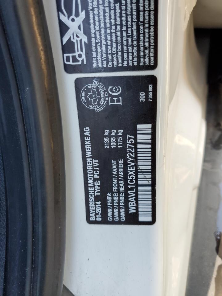 2014 BMW X1 xDrive28I VIN: WBAVL1C5XEVY22757 Lot: 56308205