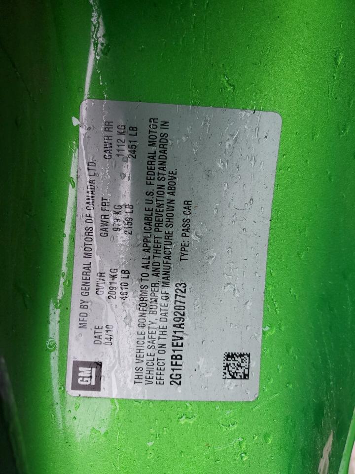 2010 Chevrolet Camaro Lt VIN: 2G1FB1EV1A9207723 Lot: 57558925