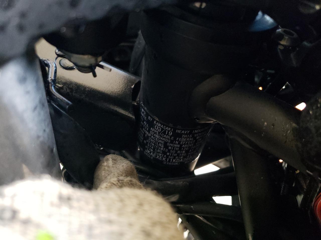 2019 Kawasaki Ex650 F VIN: JKAEXEK11KDA36020 Lot: 58364075