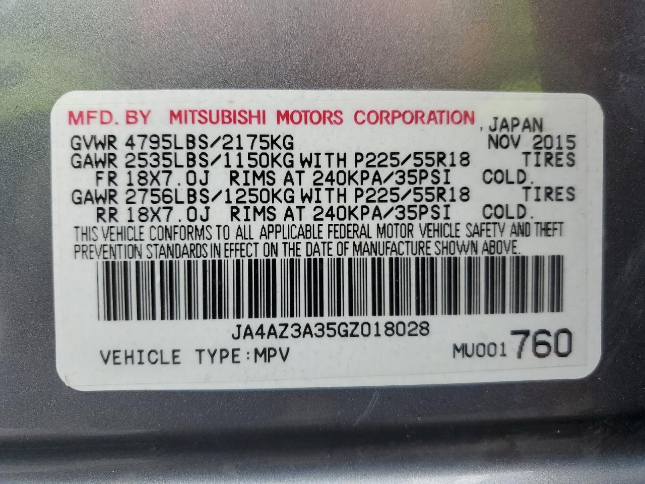 2016 Mitsubishi Outlander Se VIN: JA4AZ3A35GZ018028 Lot: 58202405