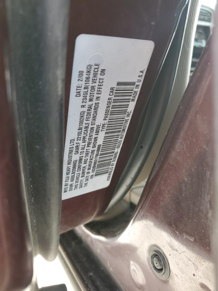 2000 Subaru Legacy Outback VIN: 4S3BH6651Y6649886 Lot: 56043785