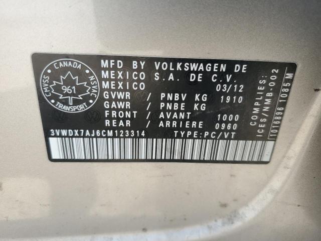 2012 VOLKSWAGEN JETTA SE  