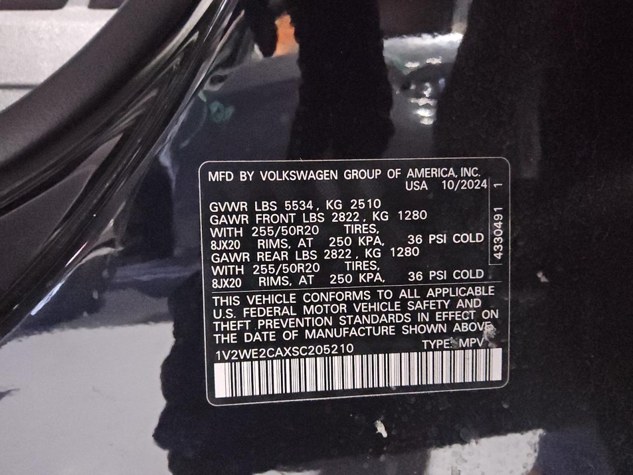 2025 Volkswagen Atlas Cross Sport Se VIN: 1V2WE2CAXSC205210 Lot: 56392255
