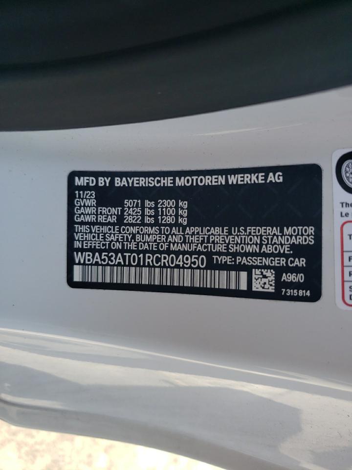 2024 BMW M440I VIN: WBA53AT01RCR04950 Lot: 56171265