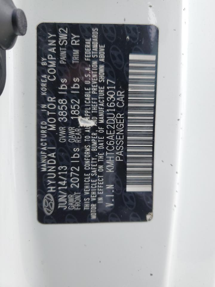 2013 Hyundai Veloster Turbo VIN: KMHTC6AE2DU163017 Lot: 56804365