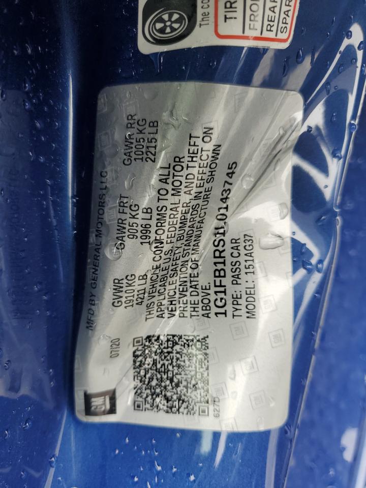 2020 Chevrolet Camaro Ls VIN: 1G1FB1RS1L0143745 Lot: 58327695
