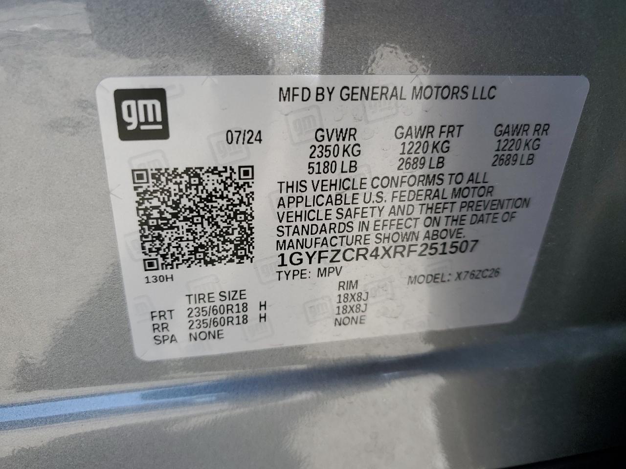 2024 Cadillac Xt4 Premium Luxury VIN: 1GYFZCR4XRF251507 Lot: 57864885