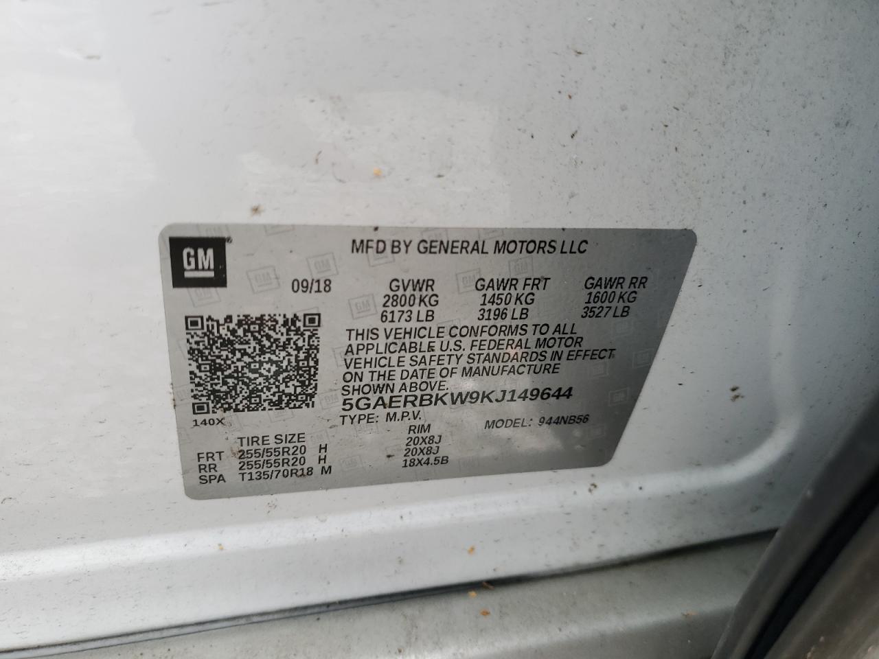 2019 Buick Enclave Essence VIN: 5GAERBKW9KJ149644 Lot: 56327975