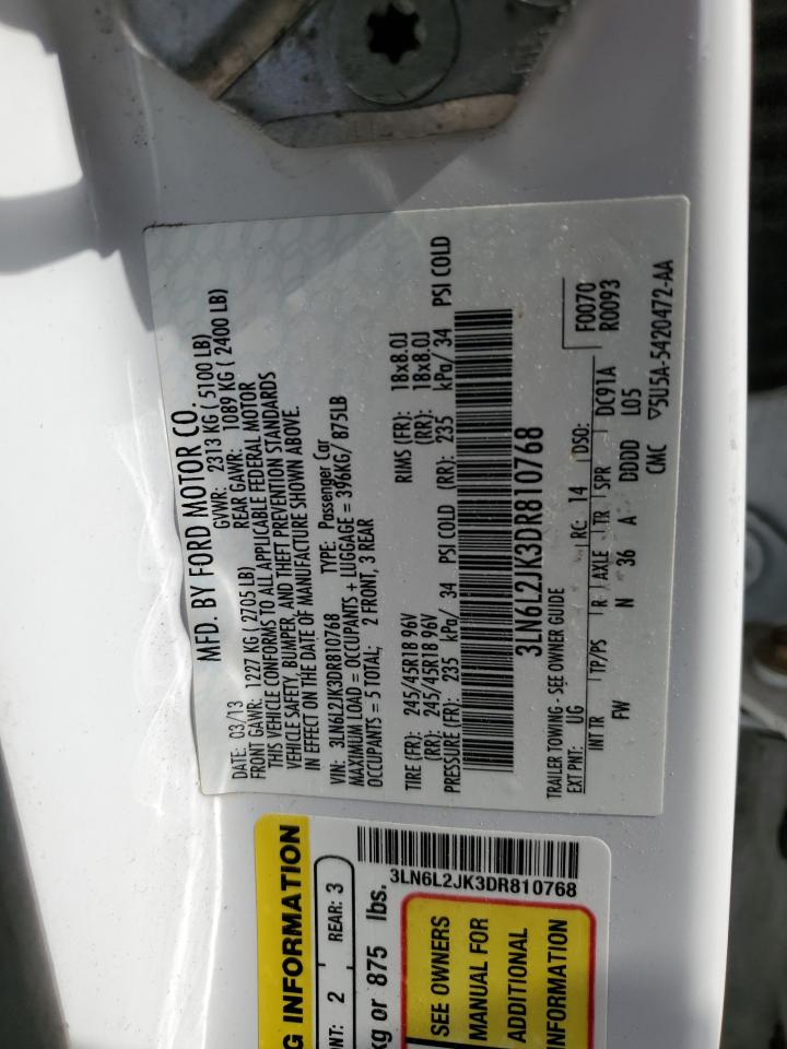 2013 Lincoln Mkz VIN: 3LN6L2JK3DR810768 Lot: 56665585