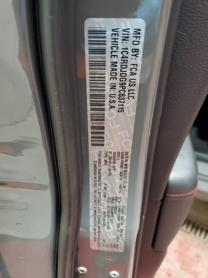 2023 Dodge Durango Gt VIN: 1C4RDJDG9PC637115 Lot: 56283755