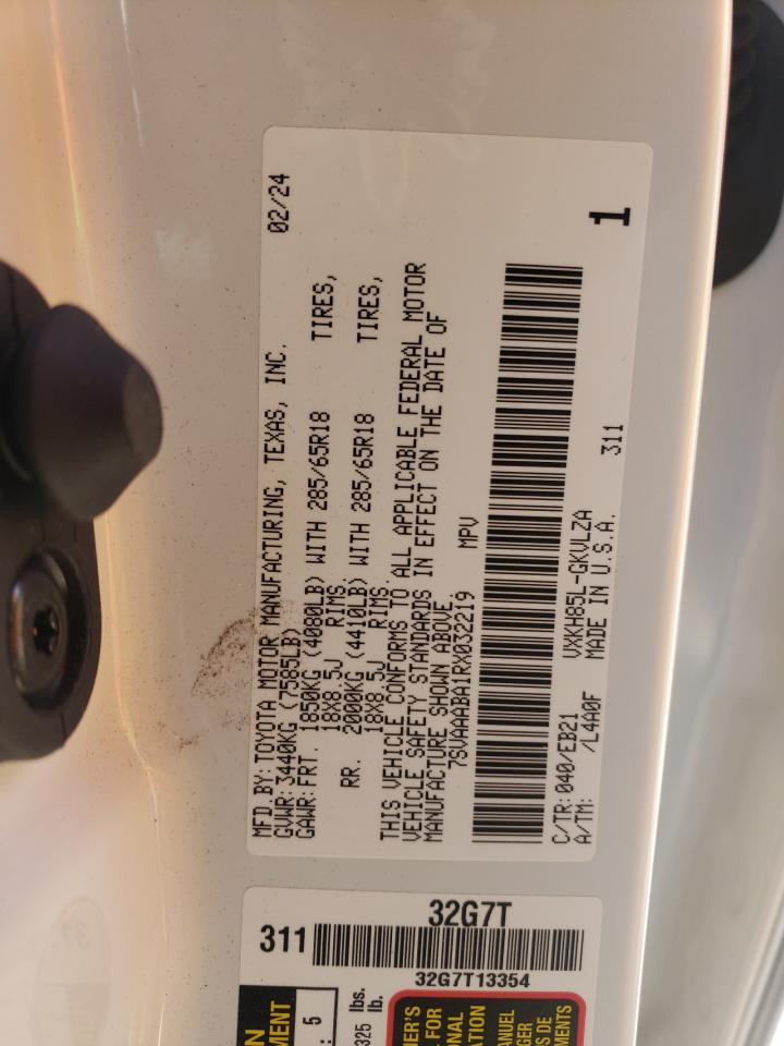2024 Toyota Sequoia Sr5 VIN: 7SVAAABA1RX032219 Lot: 56225085