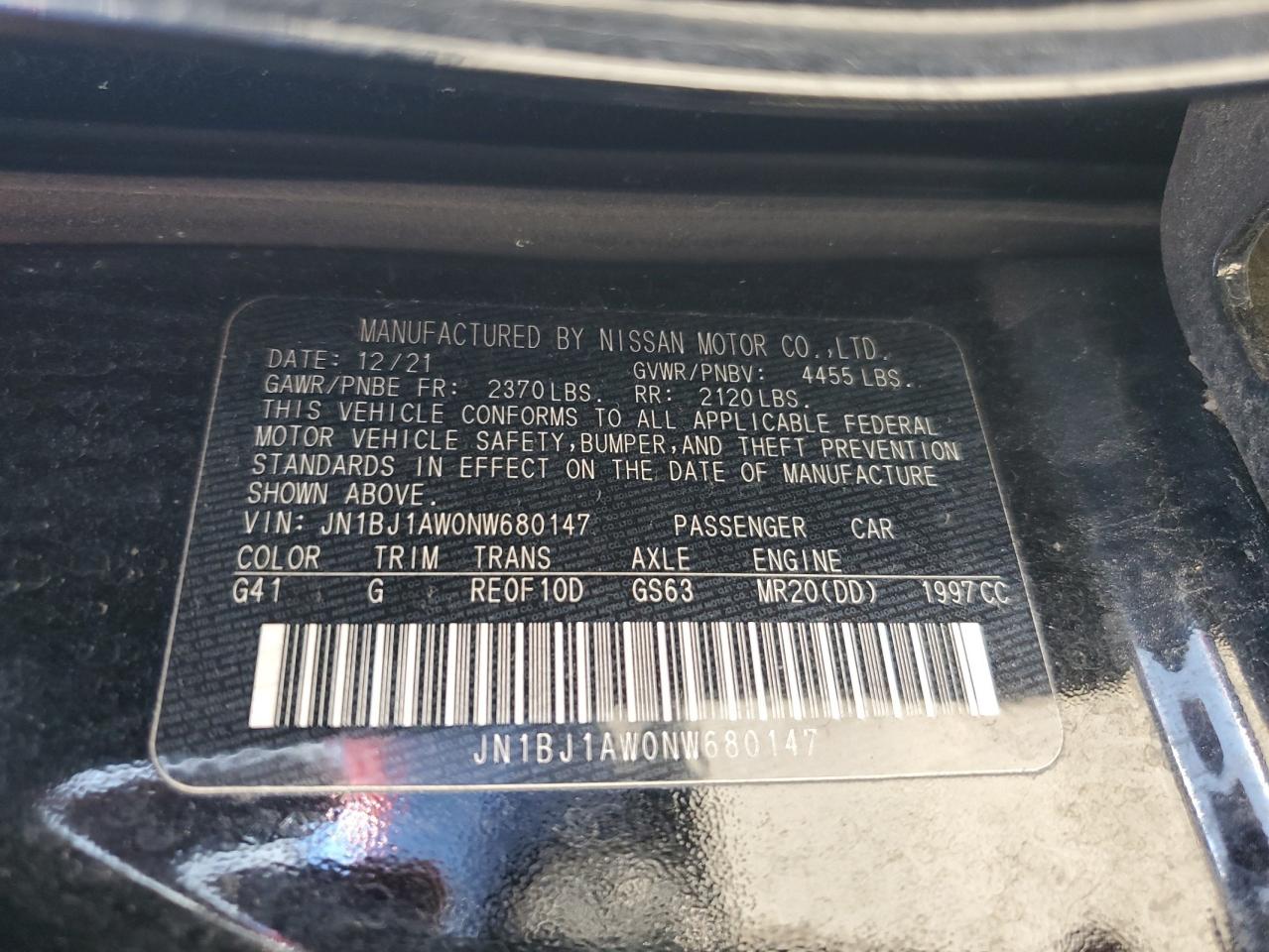 2022 Nissan Rogue Sport S VIN: JN1BJ1AW0NW680147 Lot: 56416615
