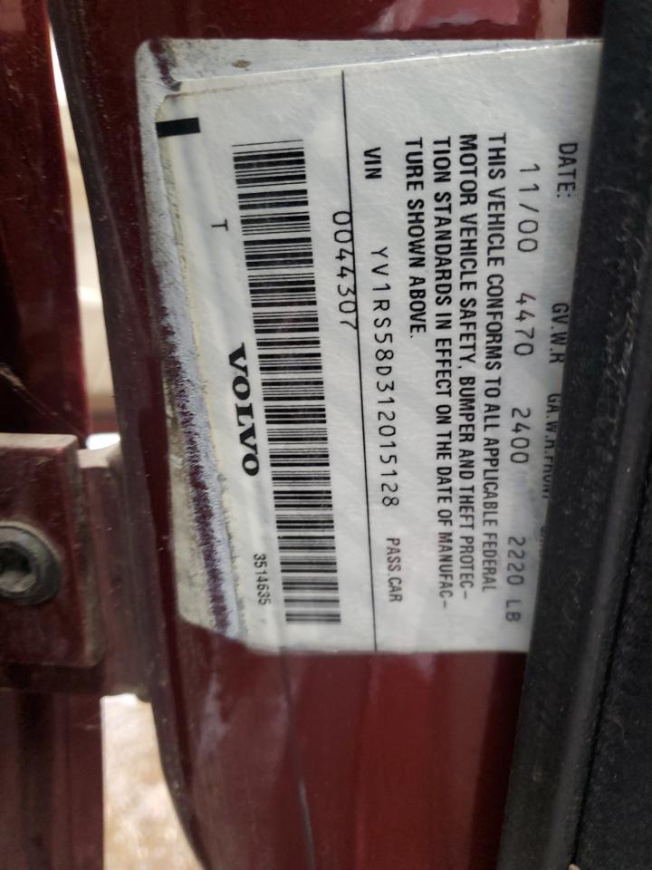 2001 Volvo S60 2.4T VIN: YV1RS58D312015128 Lot: 55784165