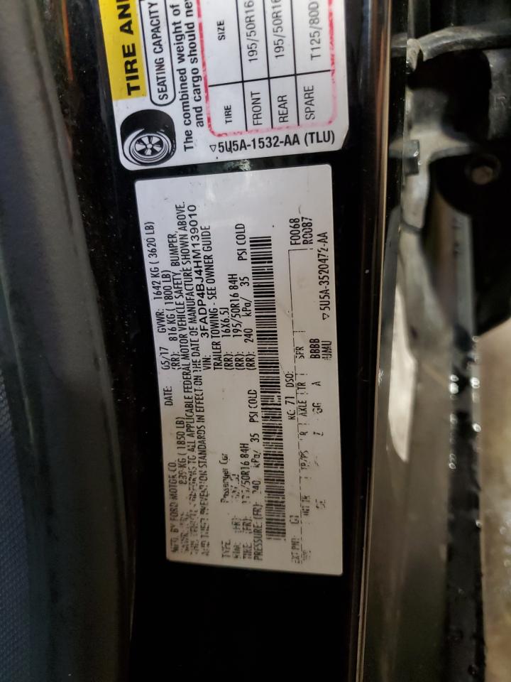 2017 Ford Fiesta Se VIN: 3FADP4BJ4HM139010 Lot: 56284755