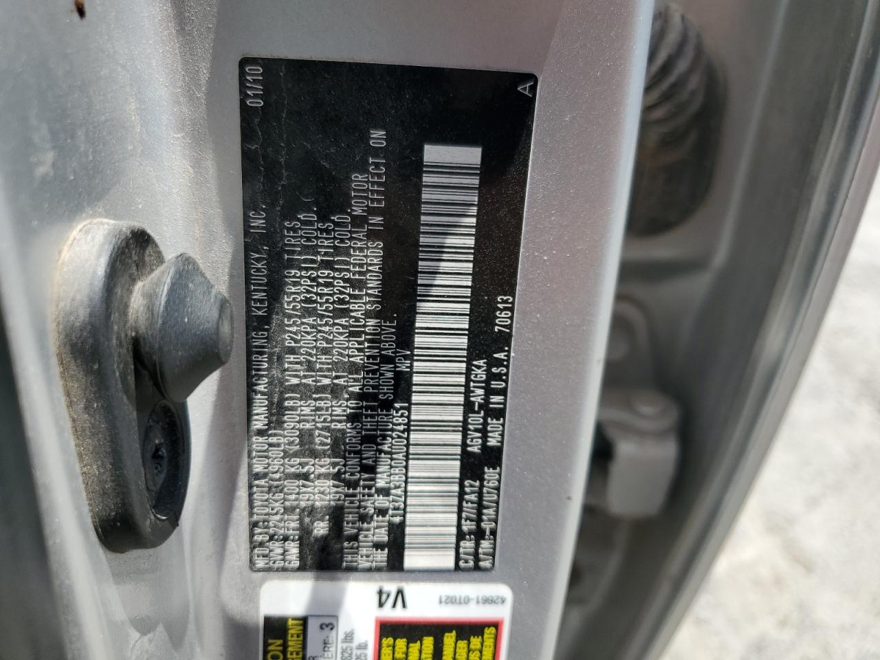 2010 Toyota Venza VIN: 4T3ZA3BB0AU024851 Lot: 56135525