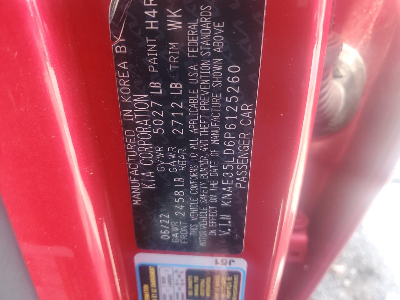 2023 Kia Stinger Gt Line VIN: KNAE35LD6P6125260 Lot: 56146795