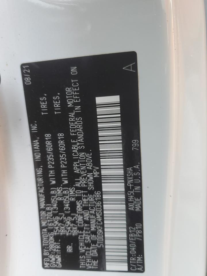 2021 Toyota Sienna Xse VIN: 5TDDSKFC4MS036186 Lot: 56574315