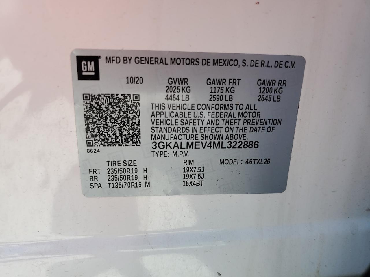 2021 GMC Terrain Sle VIN: 3GKALMEV4ML322886 Lot: 56887755